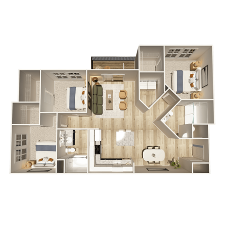 3 bed 2 bath at The Crest at Oakwood Apartments, Oakwood , GA